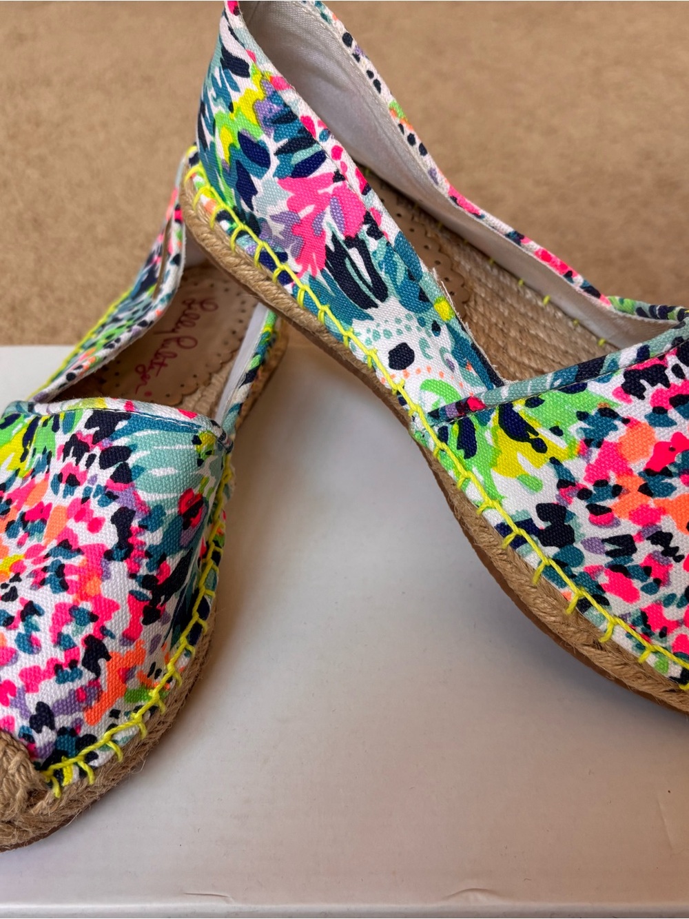 Lilly Pulitzer Neon Multi Floral Canvas Espadrilles